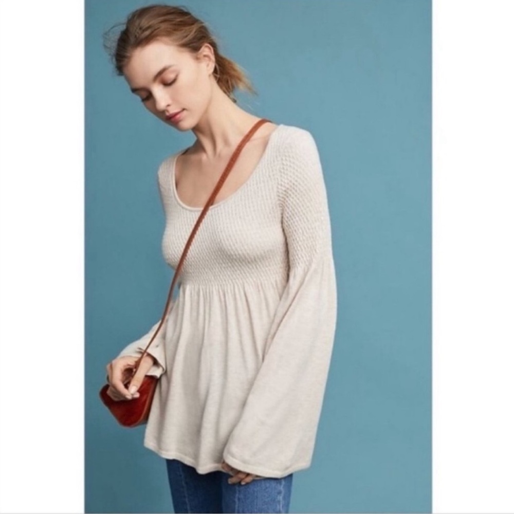 Anthroplogie Baby Doll Top Wool Blend L